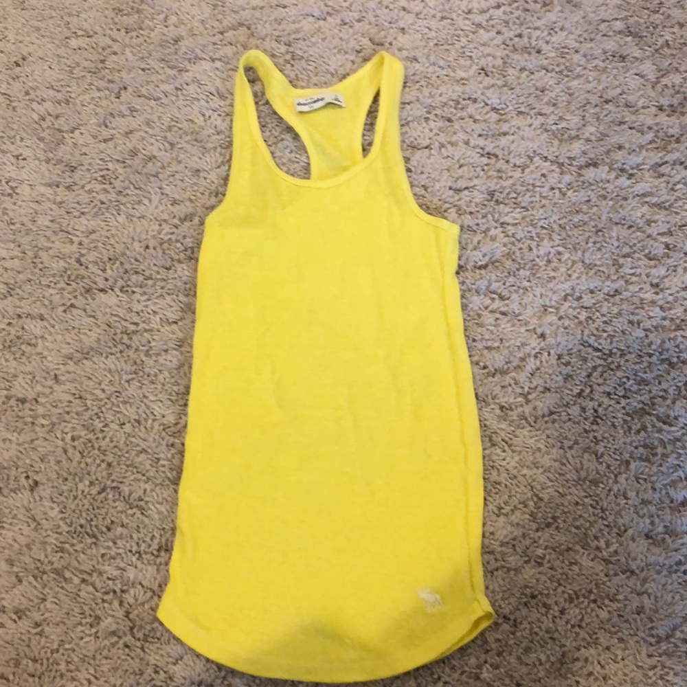 Bright yellow racer back tank